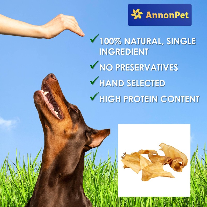 AnnonPet® 10 Orecchie di Manzo Essiccate per Cani – Snack