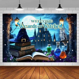 Wizard Party Backdrop Witches Halloween Photography Background 7x5ft