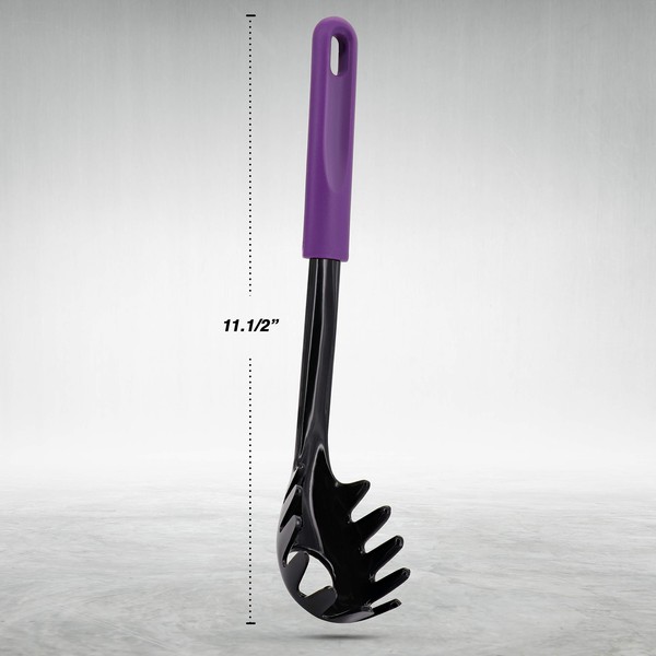 Ram Pro Kitchen Spaghetti Fork Cooking Utensil Made of Heat Resistant Nylon with Plastic Handle Ideal for use with Non-Stick Pots and Pans - Purple (Pack Of 3)