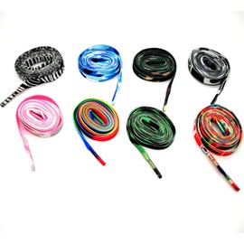 8 Pairs Children Adults Rainbow Shoelace Multi-Colors Flat Shoelaces for Sneakers (40 inch)