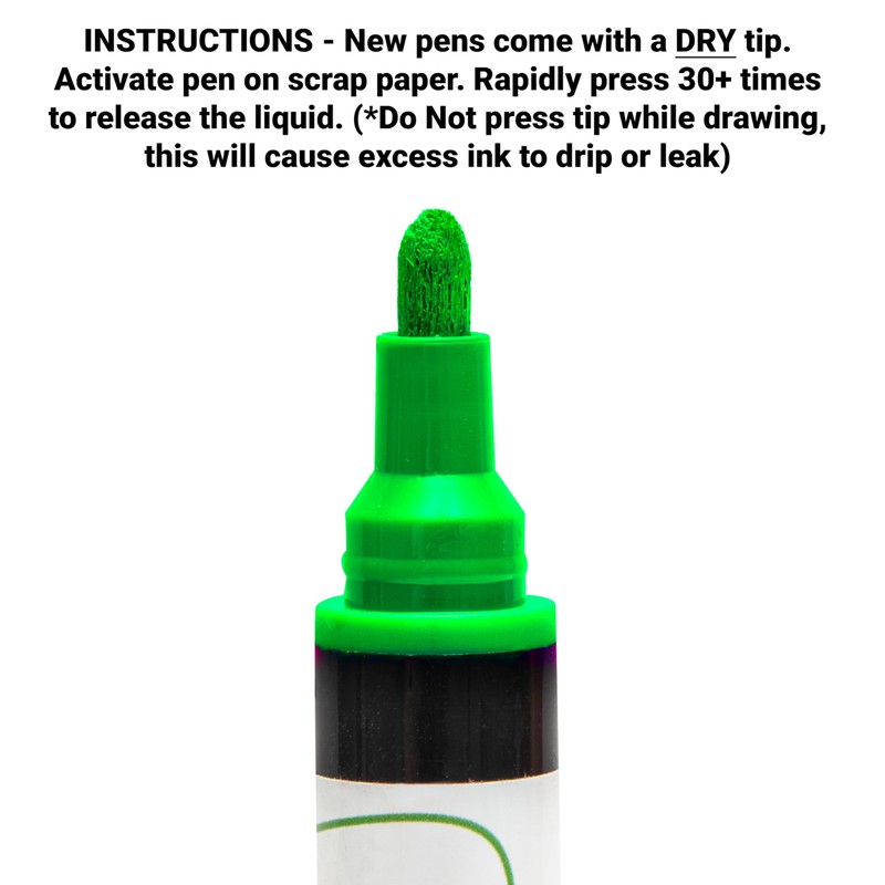 RAINBOW CHALK MARKERS LTD Glass Pen - 5mm Green For