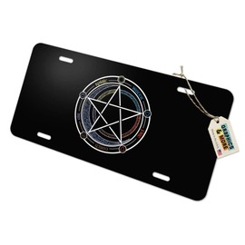Pentagram Pentacle Star Wiccan Witch Novelty Metal Vanity Tag License Plate