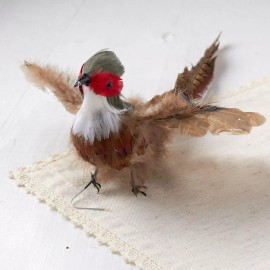 12" Flying Feathered Artificial Pheasant for Indoor Decor