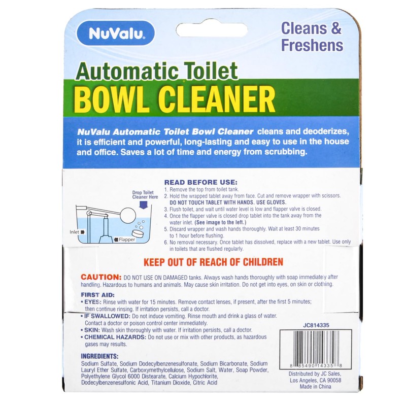 NuValu Toilet Bowl Cleaner White (2 Pack/4 Tablets)