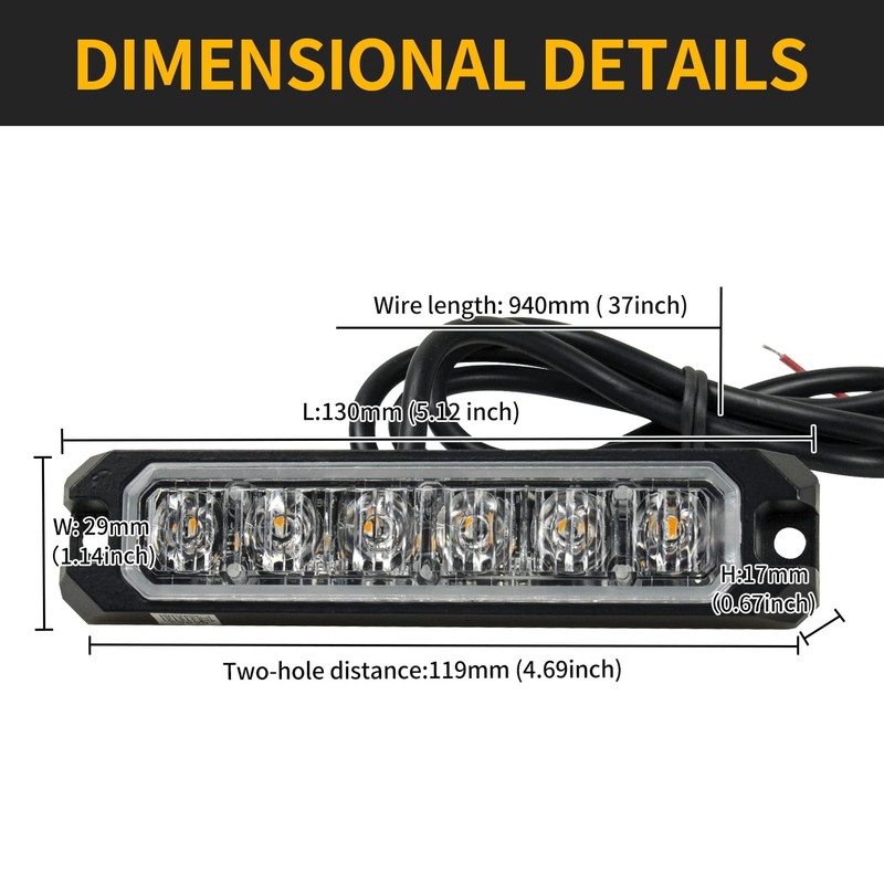 FXC 2pack 6-LED Strobe Light Purple Waterproof Emergency Beacon Flash