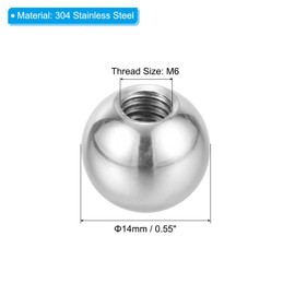 PATIKIL M6x14mm Ball Nuts Knob, 4 Pack Female Thread 304 Stainless Steel Round Blind Hole Screw Cap Cover for Lighting Machinery DIY Decoration, Silver