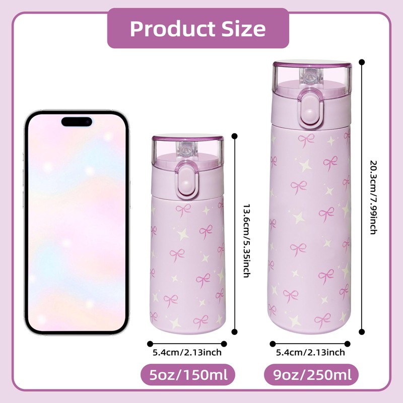 Turmaster 5oz Small Water Bottle with Straw, Gym Water Bottle