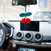 AMIORO Hand Knitted Cherry Pendant Hanging Ornament for Car Rear