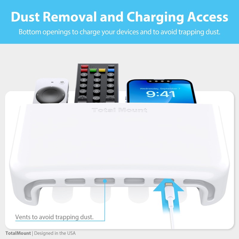 TotalMount Hole-Free Remote Holder – Eliminates Need to Drill Holes