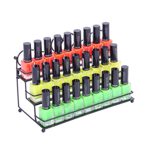 COOBL Nail Polish Organizer Rack Hold,3 Tier Metal Nail Polish