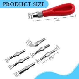 Hxszk Linocut Tools Set - 6 Interchangeable Blades with Red Ergonomic Handles for DIY Sculpture Carpenter Experts Linoleum Carving Block Printing & Woodcrafts