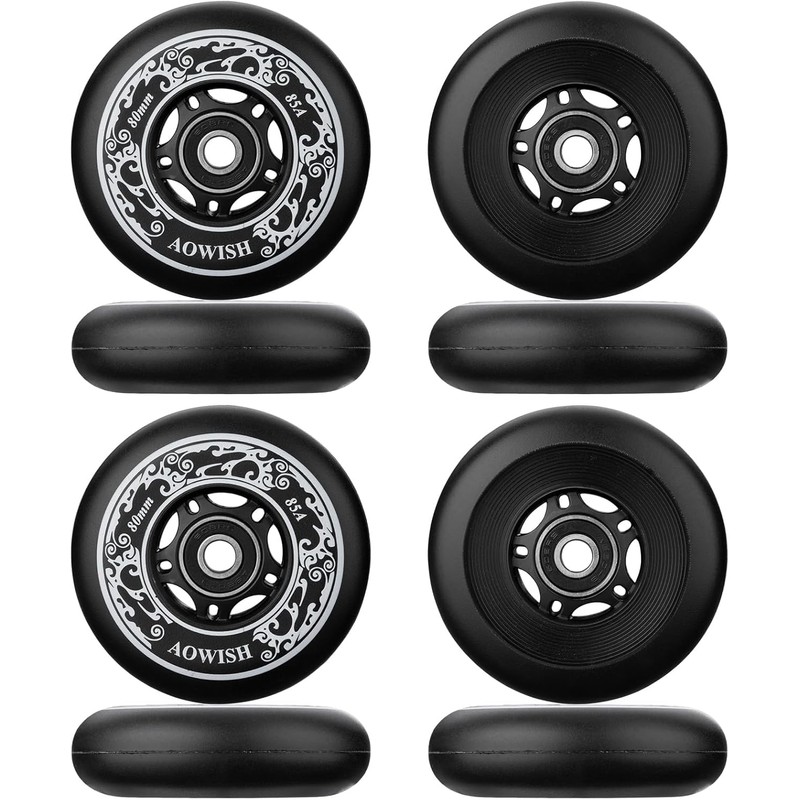 AOWISH 8-Pack Inline Skate Replacement Wheels 85A Outdoor Asphalt Formula