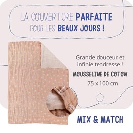 Noukie's Mix & Match Musselin-Decke, Katze, Braun, 75 x 100 cm