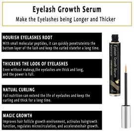 Eyelash Serum, 5 ml Lash Serum for Natural Eyelash Extension, Eyebrow Serum, Eyelash Serum for More Length, Dense Eyelashes, Nourishing Eyelash Growth Serum
