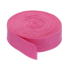 PATIKIL 1"/2.5cm Cotton Twill Tape 10 Yards Cotton Ribbon Bias Binding Tape Herringbone Webbing Trim for Sewing Gift Wrapping Craft DIY Rose Red