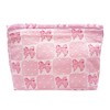 Torytoe Women's Make-Up Bag, Travel Cosmetic Bag with Zip, Toiletry Bag, Portable Make Up Organiser Bag for Girls, Travel, Home, Shopping, Pink Ribbon, Freshness