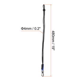 [PATIKIL] Badge Lanyard with Snap Hook 48cm Braided Neck Keychain Lanyard Adjustable Cord Lock Key Whistle for Wallet Blue