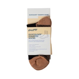 Glucology Copper-Based Socks Single Pack | Black | Non-Binding | Extra-padding | (Mens 4-7 / Womens 5-8)