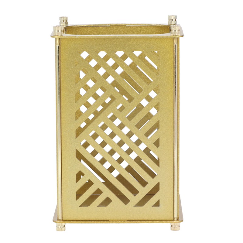 3set Pen Holder Golden Appearance Electroplating Quadrate Educational DIY Assembly