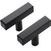 Ravinte 30 Pack Black Square Bar Cabinet Knobs 2 Inch