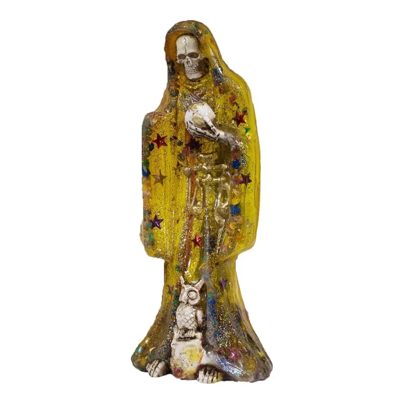 Kit Santa Muerte Cristalina De 30cm Con Veladora Preparada