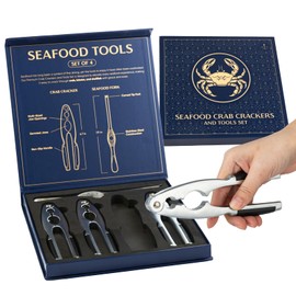 Premium Crab Leg Crackers and Tools, Set of 4 Lobster Crackers & Stainless Steel Lobster Picks, Crab Crackers and Tools, Seafood Tools Set by Smedley & York