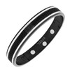 My Daily Styles Stainless Steel Black Silver-Tone Rubber Silicone Classic
