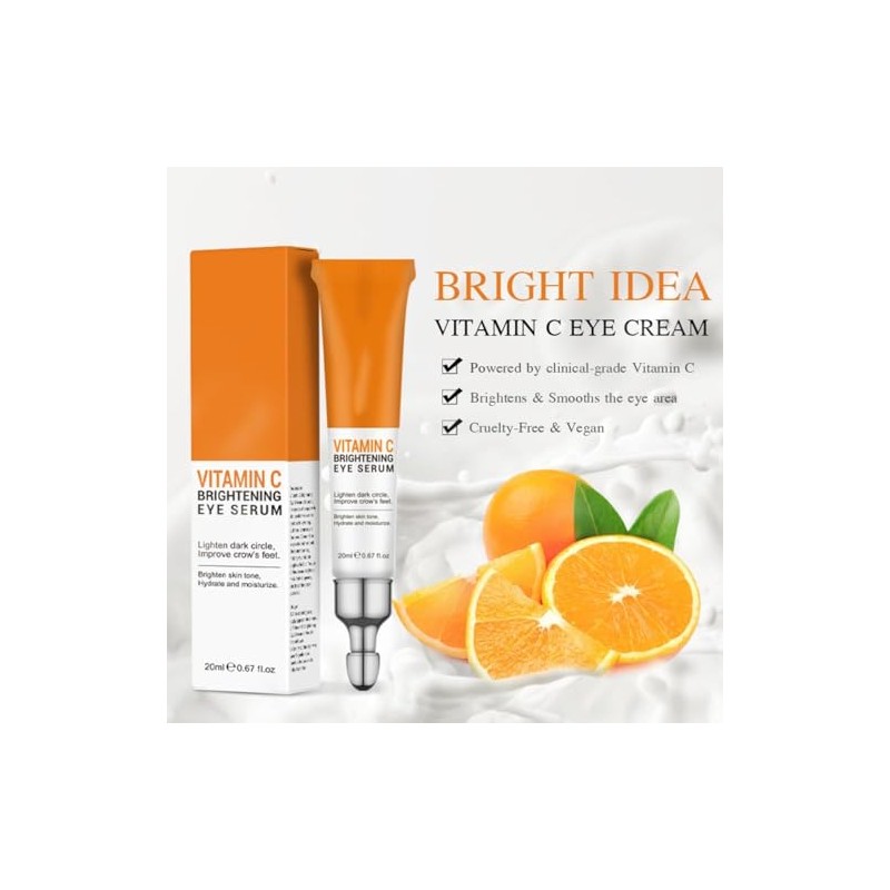 Crema Para Ojos con Vitamina C, Antiarrugas y Antienvejecimiento