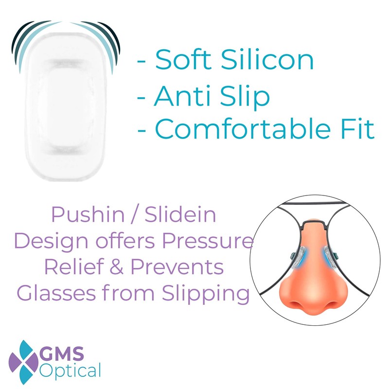 GMS Optical Premium Grade Soft Silicone - Rectangle Shaped Nose