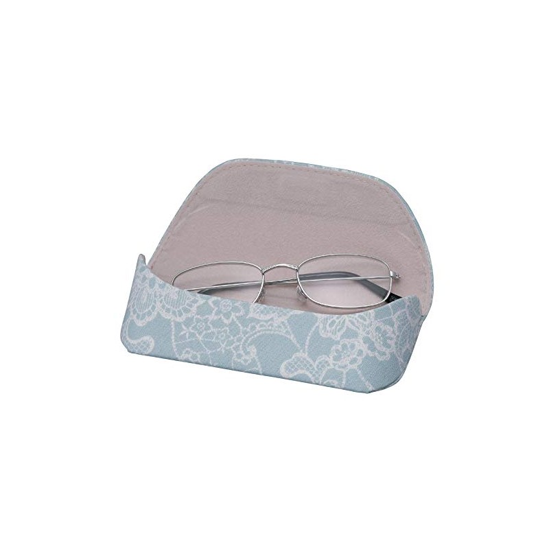 Pearl 092793 Eyeglass Case, Blue, Semi-Hard, Cotton, Floral Pattern