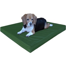 Dogbed4less Orthopedic Gel Infused Memory Foam Dog Bed, Waterproof Liner with Durable Canvas Cover + Bonus Microsude Antislip Duvet, 37X27X4 Inches