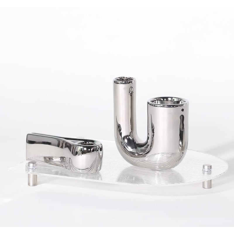 ITrixgan Silver Candlestick Holders, Decorative Taper Candle Holder Set Decor