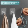 Lahedomege 50 Pack Sticky Hooks for Hanging Heavy Duty, Transparent