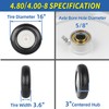 GICOOL 16" Flat-Free Solid Tire and Wheel, 4.80/4.00-8" Wheelbarrow Tire,
