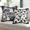 18x18 Couch Throw Pillow Cover,Pack of 2 Black Chenille Pillow