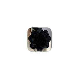 Dainty Satin Fabric Rose Flower Large Big Brooches Pins Silk Camellia Flower Oversized Brooch Pin for Women Wedding Party Dance Dress Accessories Jewelry Gifts (black)