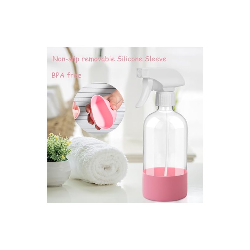 UUJOLY Plastic Spray Bottle Trigger Empty Spray Bottles Clear Refillable