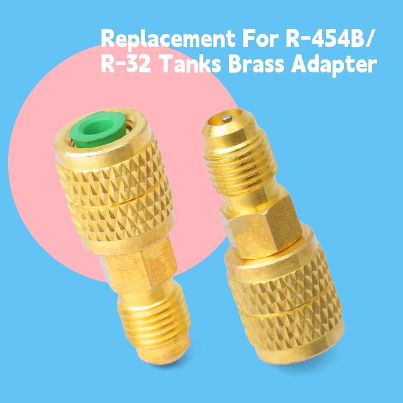 GLOXTED 2Pcs R32 R454B Brass Adapter 1/4 Inch Female to