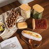 D2scrma 37oz Rectangle Airtight Glass Storage Containers with Bamboo Lids