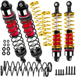 hopsupRC Upgrades Part Big Bore RC Shocks Absorber Damper for 1/10 Kraton 4x4 4S V2 BLX,Outcast 4x4 4S V2 BLX,Aluminium Front Rear Assembled Full Metal Shocks,4PCS Red
