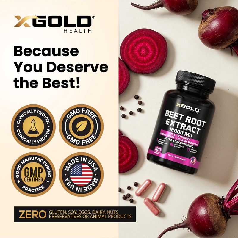 Beet Root Extract - 12000mg 20x Concentrated Beet Root Capsules