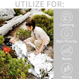 Camping Emergency Blankets, 210 * 160cm Survival Thermal Blanket for Hiking Backpacking Adventure and Travel(6 Packs)