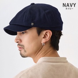 Happy Hat MQUM Hun-667 Men's Hunting Hat, Up to 24.4 inches (62 cm), Deep, Pique Weave, Big, Beautiful Silhouette, XL, Autumn and Winter, Newsboy Casual, navy