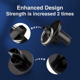 Vasteo Sun Shade Parts End Cap with Ring,Weather Resistance,for Coolaroo Exterior Roller Shade,Outdoor Blinds,Roller Shades(Black,1 Pair)