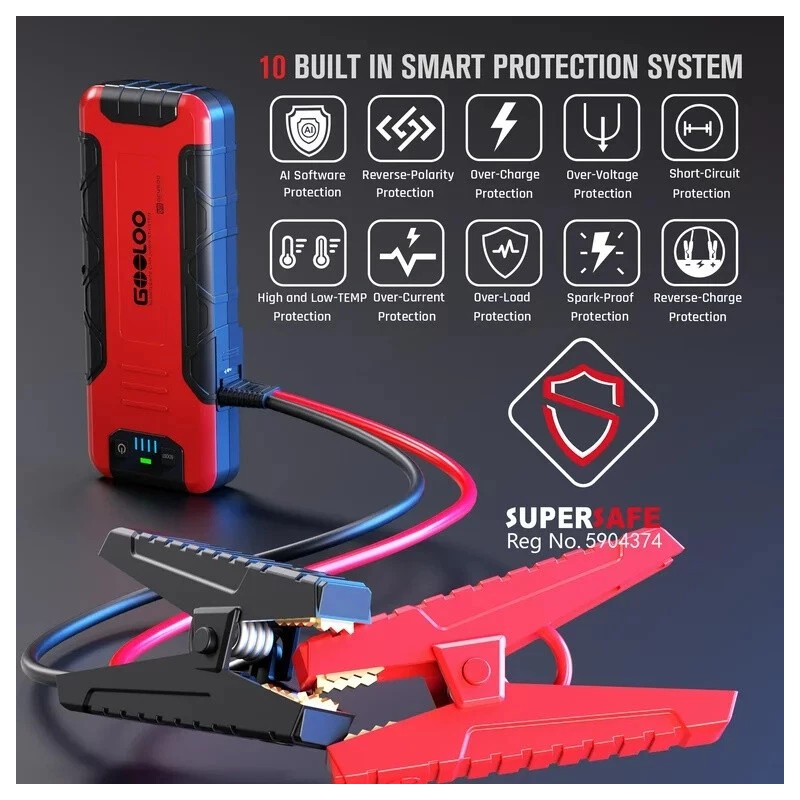GOOLOO Car Battery Jump Starter 4500A Peak Portable Jump Box(10L