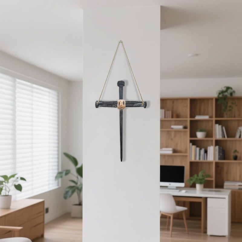 LeMeeOly Passion of Jesus Christ Crucifixion Nail, Metal Cross for
