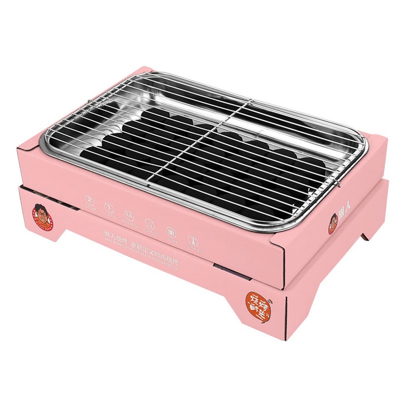 Charcoal Grill Single Use Compact Detachable Stainless Steel Portable Barbecue