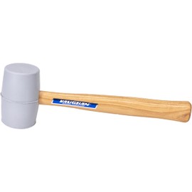 VAUGHAN Solid Rubber Mallet, Quality Rubber 20 oz Head, Made In The USA, Hardwood Handle, RM2W, VN57432