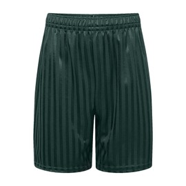 adam & eesa Back to School Unisex Boys Girls Shadow Stripe PE Summer Shorts - Drawstring Elastic Waist Football Cycling Sports Bottom Mens Womens Bottle Green