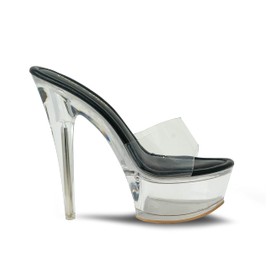 Chase & Chloe Women's Clear Slip On Platform Lucite Heel